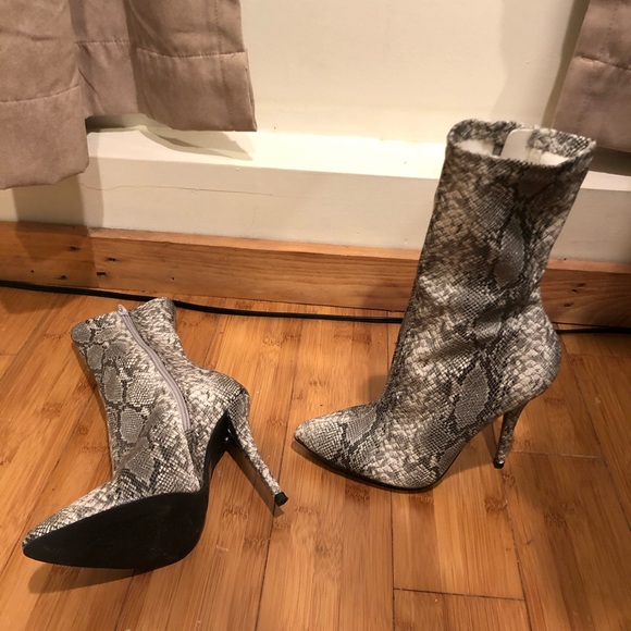 Faux Snake Skin Booties - Picture 2 of 2